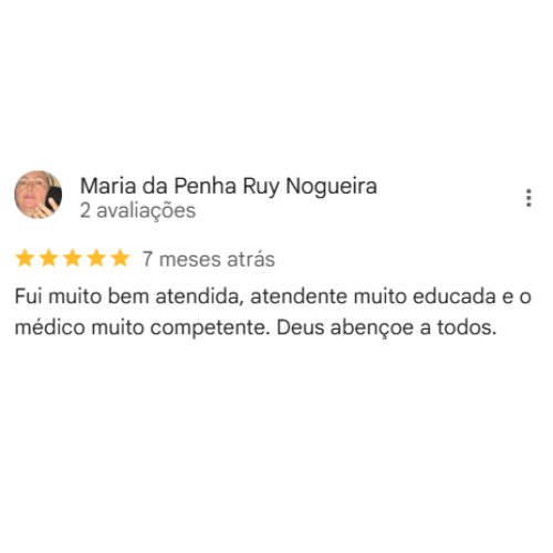 Avaliação de cliente do Dr. Roberto Savio